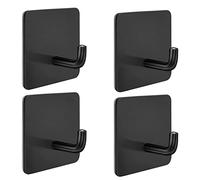 LgowithU 4 ganci autoadesivi, ganci adesivi da parete in acciaio inox, resistenti e resistenti ganci per porte da parete, 3 m, impermeabili, per cucina, bagno, WC