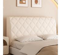 LGQLYH Copritestiera Letto Matrimoniale Imbottito 160cm Rivestimento Protezioni per Testiere Lavabile Antipolvere Imbottitura Testata Minimalista Fodera/Copertura per Testiera Letto (160X70CM,White2)