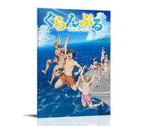 LGQSCWZP Poster su tela a tema anime Grand Blue, decorazione artistica da parete per camera da letto, 30 x 45 cm, con cornice