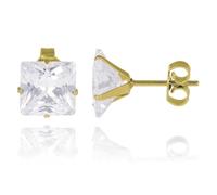 LGT Jewels Orecchini a perno Gold Edition trasparenti-6 mm