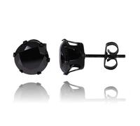 LGT Jewels Orecchini a perno in acciaio inox Black Edition Round 4 mm