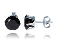 LGT Jewels Orecchini a perno in acciaio inox classici rotondi neri 6 mm