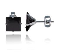 LGT Jewels Orecchini a perno in acciaio inox classico nero 6 mm