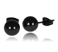LGT Jewels Orecchini a perno Sfera Nero 4 mm