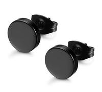 LGT Jewels Orecchini rotondi Acciaio inossidabile nero-6 mm