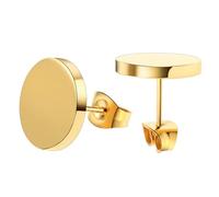 LGT Jewels Orecchini rotondi Acciaio inossidabile oro-8 mm