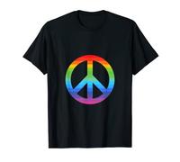 LGTB - Maglietta con simbolo della pace, colori arcobaleno, tolleranza Maglietta