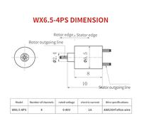 LGuenrot Mini Conductive Slip Ring 4-Way 1 Amp OD 6.0mm to 6.5mm cap-Type Slip Ring for Rotating Lamps or Pan/Tilt Motors(4 Wires 1amp OD6.5mm)