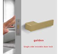 LGuenrot Serratura a Un Lato for Porta Invisibile Maniglia for Porta Interna della Camera da Letto Porta Nascosta con Chiave Parete di Sfondo Nascosta Serratura a Un Lato for Porta(Gold)