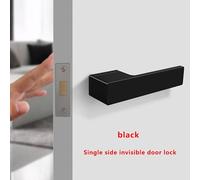 LGuenrot Serratura a Un Lato for Porta Invisibile Maniglia for Porta Interna della Camera da Letto Porta Nascosta con Chiave Parete di Sfondo Nascosta Serratura a Un Lato for Porta(Black)