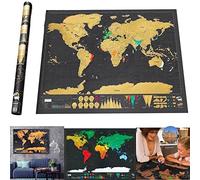 LGVSHOPPING Mappa del Mondo Mappamondo da Grattare Cartina Geografica Viaggia Vacanza Poster per Segnare Lo Stato Che Avete Visitato