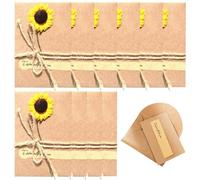 LGWJHCY: 10 biglietti di auguri, buste in carta kraft, corda di iuta retrò, vintage, cartolina, fiori secchi, biglietto regalo (11 x 17,5 cm)