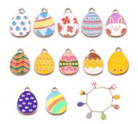 LGWJHCY 12 Pcs Ciondoli Pasquali, Ciondolo a Forma di Uovo Pasqua, Set Gioielli in Lega con Uova Pasqua, Adatto per Realizzazione di Collane, Bracciali, Orecchini, Decorazioni Artigianali Fai Da Te