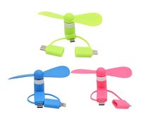 LGWJHCY 3PCS mini ventole per telefono cellulare, mini ventilatore USB portatile 3 in 1 per telefono Android/telefono USB tipo C e altro ancora, ventilatore tascabile (Rosso,Verde,Blu)