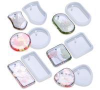 LGWJHCY 6 stampi in silicone, per la creazione di gioielli, fai da te in silicone per resina, collana in ghisa di resina, orecchini fai da te, stampo in silicone epossidico per ciondoli, portachiavi