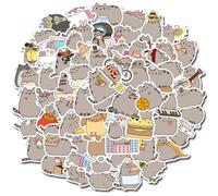 LGWJHCY Adesivi P-usheen, Gatto Stickers 100Pcs Decalcomanie Kawaii Graffiti Stickers Vinile Impermeabili Adesivi per Laptop Bottiglie d'Acqua Skateboard Album Scrapbooking Auto Guitare