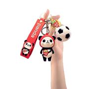 LGWJHCY Braccialetto Portachiavi Football Panda, Portachiavi Anime, Porta Chiavi Carino, Panda Cartoni Portachiavi, Decorazione Accessori Cartoon per Chiavi.(Borsa Tracolla Slla Fragola)