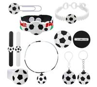 LGWJHCY Calcio Partito Favore Pacchetto, 10 Pezzi Mini Portachiavi di Calcio, Decorazioni per la Festa del Calcio, Braccialetti di Calcio da Calcio per Feste di Calcio Decorazione.