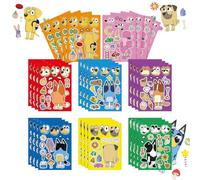 LGWJHCY CartoonStickers, Blue Puppy DIY Stickers Children'sSticker Set Make a FaceStickers, DIY Face Match Stickers Crafts, Create Your Own Cartoon for Children Baby Decoration for Children Festiv