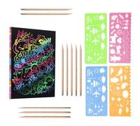 LGWJHCY Children's Scratch Pictures, 100 Magic Scratch Paper, Scratch Drawing, Set Graffiti, Colour Gradient, Scratch Notebook with Wooden Pens for Birthday, Crafts for Children