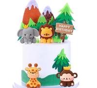 LGWJHCY Confezione da 5 decorazioni per torte di animals, decorazione per torte di animali, decorazione per torte di zoo, Jungle Animals Cake Decoration, Forest Animals, Cake Decoration Birthday for