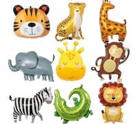 LGWJHCY Confezione da 9 palloncini Jungle Safari Foil Foil Balloon, Foil Balloon Animals, Jungle Safari Animal Balloons, for Boys Girls Children Birthday Party Decoration