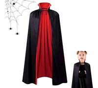 LGWJHCY Halloween Collo Alto Rosso Nero, Vampiro Mantello Reversible Nero Rosso con Collo in Piedi, Halloween Costume Bambino Cloak, Cosplay Doppia Faccia Mantello per Bambini e Adulti-120cm
