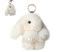LGWJHCY Portachiavi a forma di coniglietto in peluche, grazioso coniglio in peluche, decorazione per Pasqua, bambini, ragazze, colore bianco