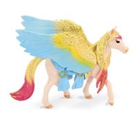 LGWJHCY Simulation Creature Model, Jungle Animal Ornaments 11,5 cm, Mythical Pegasus Table Decoration, Pieces Gift for Children's Birthday Horse Theme Ancient Wild Animal for Children Toy(Rainbow)