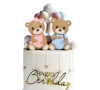LGWJHCY Teddy Bear Cake Decoration, Teddy Bear Cake Topper, Cake Decoration for Baby Shower, Birthday Party, Anniversary Decoration for Valentine's Day, Wedding, Anniversary, Birthday
