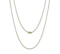 LGYIC Collane tennis da donna, catena da tennis da 2 mm, con zirconia cubica incastonata a 4 rebbi, placcata in oro bianco/giallo 18 k, 20 Inches, Ottone, Zirconia cubica
