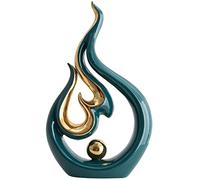 LGYKUMEG Astratto Moderno Minimalista Decorazioni, Centrotavola Oro Decorazione Ceramica Argento, Moderna Statua di Scultura Astratta, Arredi, TV Contatori,Ceramiche - Adatto Come Idea Regalo,Verde,L