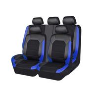 LGZFC 9 Pezzi Auto Set Coprisedili in Pelle PU per Ford Transit Custom 2020-2022, Coprisedili Anteriori E Posteriori Impermeabile, Compatibili con Airbag,B Blue
