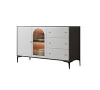 Lh7sRc3kH Credenza Credenza in legno con porta in vetro, semplice, tre cassetti, for la casa, il ristorante, tè, cucina(Piccolo)