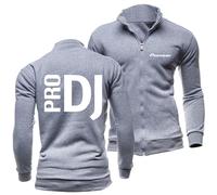 LHABCTRO Uomo Leggero Estivo PRO DJ, Giubbino da Bici Bomber con Tasche e Zip, Giaccone Retro Mod Unisex - Adulto, per Autunnale, Tasche(Gray,M)