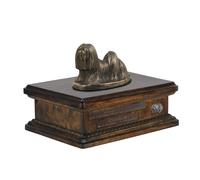 Lhasa Apso Urna In Legno Con Un Ritratto Art-Dog