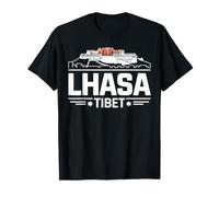 Lhasa Tibet Skyline Distintivo Souvenir di Viaggio Maglietta