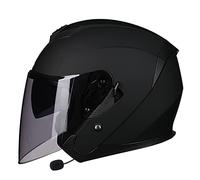 LHBM Casco Moto Jet Bluetooth Integrato Mezzo Casco,Vintage Scooter Jet Helmets ECE Omologato,con Occhiali Visiera Sole a Scomparsa con Microfono Speaker per Donna e Uomo Adulto H,L=59-60cm
