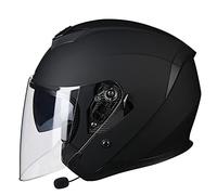 LHBM Casco Moto Jet Bluetooth Integrato Mezzo Casco,Vintage Scooter Jet Helmets ECE Omologato,con Occhiali Visiera Sole a Scomparsa con Microfono Speaker per Donna e Uomo Adulto G,XXL=63-64cm