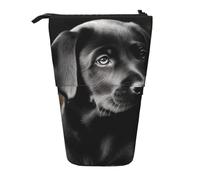 LHBWCVN Astuccio per cosmetici con cucciolo di labrador nero, astuccio telescopico, portamatite portatile, carino astuccio per matite da viaggio per donne e uomini, portamonete da viaggio