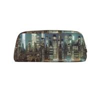 LHBWCVN Astuccio per matite New York City di grande capacità, astuccio estetico, borsa per trucchi in pelle per donne e uomini, borsa da viaggio per articoli da toeletta con cerniera, borsa per