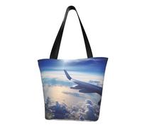 LHBWCVN Bella borsa tote da donna a forma di aeroplano cielo borsa con manico superiore borsa a tracolla grande borse casual borsa per la spesa estetica riutilizzabile borsa della spesa borsa da