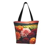 LHBWCVN Bella borsa tote da donna con fiori colorati borsa con manico superiore borsa a tracolla grande borse casual borsa per la spesa estetica riutilizzabile borsa della spesa borsa da lavoro con