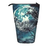 LHBWCVN blue moon Borsa per cosmetici Astuccio in piedi Astuccio telescopico Portamatite Portatile Simpatico Stand Up Pencil Pouch per Donne Uomini Portamonete da Viaggio
