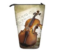 LHBWCVN Borsa per cosmetici con farfalla e violoncello, astuccio telescopico, portamatite portatile, grazioso astuccio per matite da viaggio per donne e uomini, portamonete da viaggio