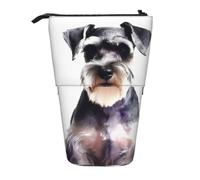 LHBWCVN Borsa per cosmetici con schnauzer ben educato, astuccio telescopico, portamatite portatile, carino astuccio per matite in piedi, per donne e uomini, portamonete da viaggio
