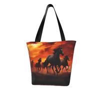 LHBWCVN Borsa tote da donna con nuvole rosse luminose con cavalli, borsa con manico superiore, borsa a tracolla grande, borsa casual estetica, borsa per la spesa riutilizzabile, borsa da lavoro con
