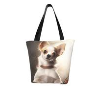 LHBWCVN Carino Chihuahua Tote Bag per le Donne Top-Handle Borsa Grande Spalla Hobo Borse Casual Borse Estetica Shopping Bag Riutilizzabile Borsa Della Spesa Zipper Borsa Da Lavoro Viaggio Spiaggia