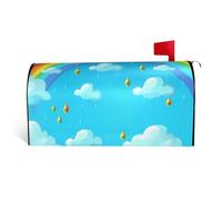 LHBWCVN Copertura magnetica per cassetta postale con nuvole arcobaleno e gocce di pioggia, copertura decorativa per cassetta delle lettere di benvenuto, decorazione per cassetta postale di benvenuto