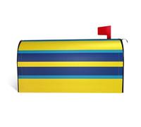 LHBWCVN Coperture magnetiche per cassette postali a righe gialle e blu, copertura decorativa per cassetta delle lettere di benvenuto, decorazione decorativa per cassetta postale di benvenuto per